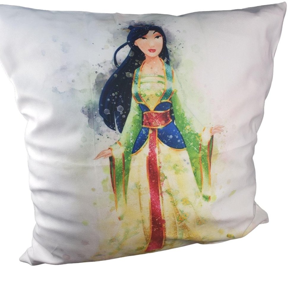 Mulan Princess Mouse Themed Home Decorative Throw White Pillowcase